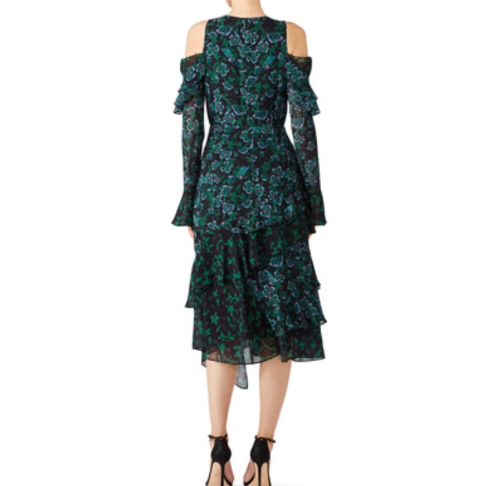 Tanya Taylor Althea Dress Cold Shoulder Ruffle 4 - Picture 2 of 8